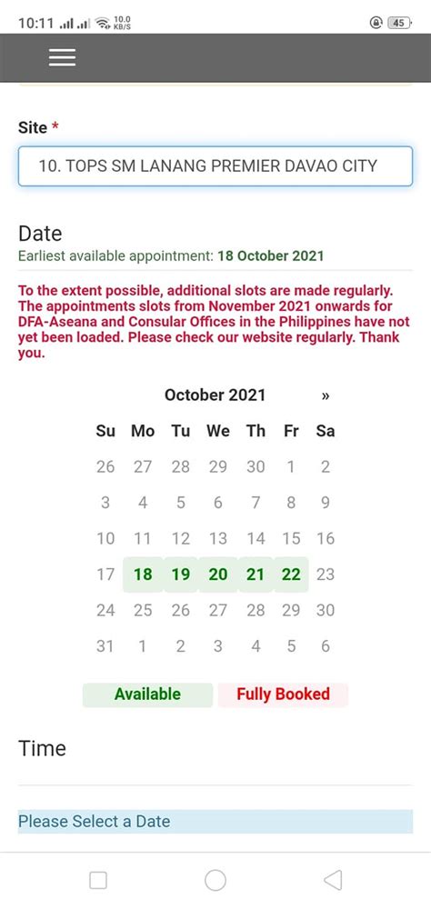 sm lanang passport appointment